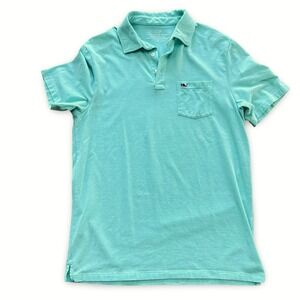 Vineyard Vines Mens Edgartown Polo Shirt Seafoam Green Whale Pocket Small